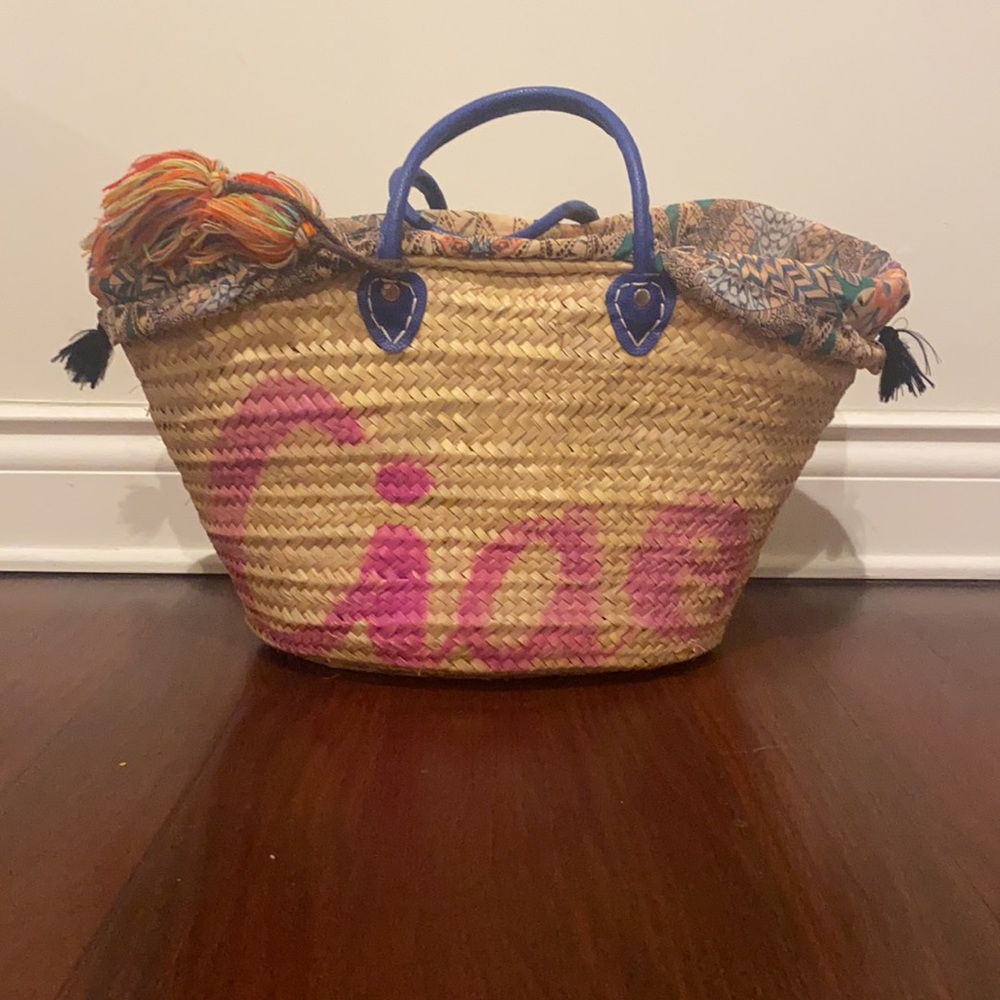 Misa Los Angeles beach bag w tassel & liner